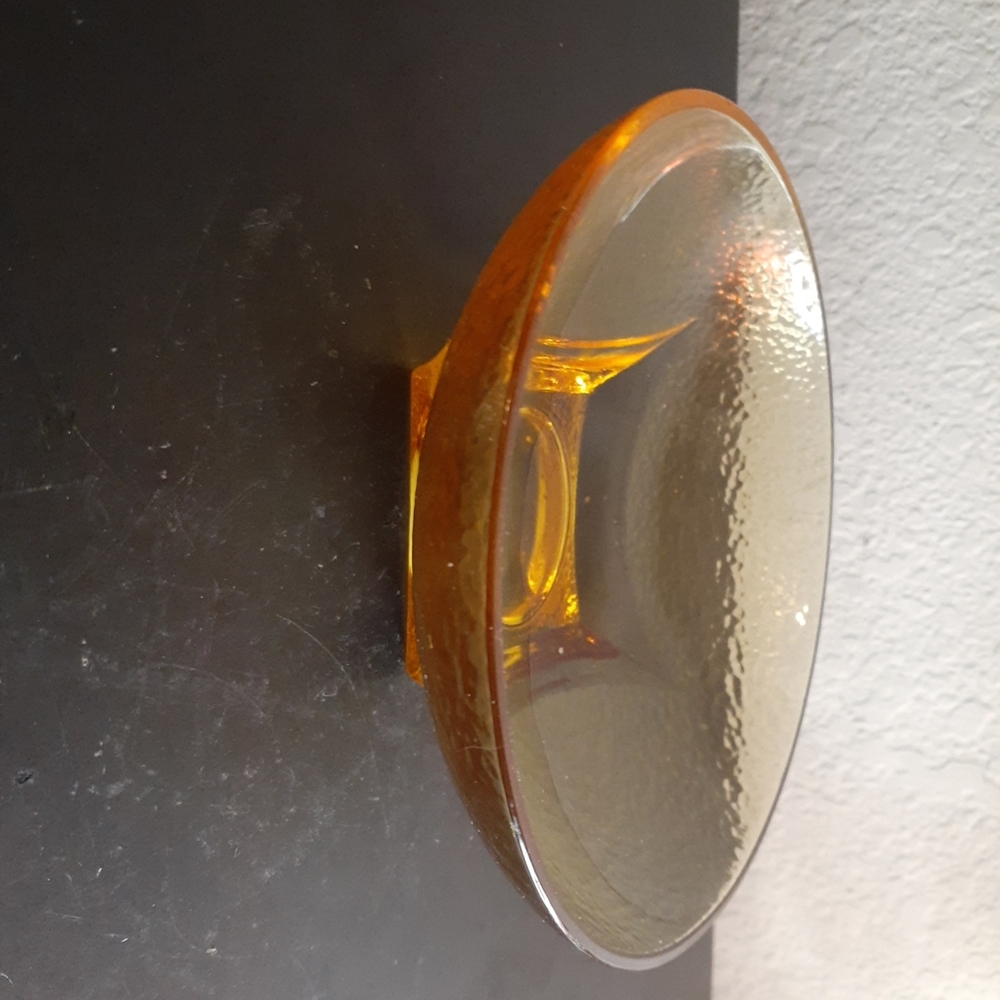 RARE HTF Signed Fire & Light Citrus Recycled Glass 6” Cache Bowl.